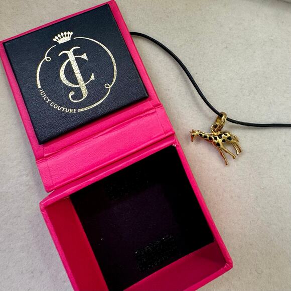 VTG Juicy Couture Giraffe Mini Charm Cord Bracelet Gold Tone - Picture 6 of 8